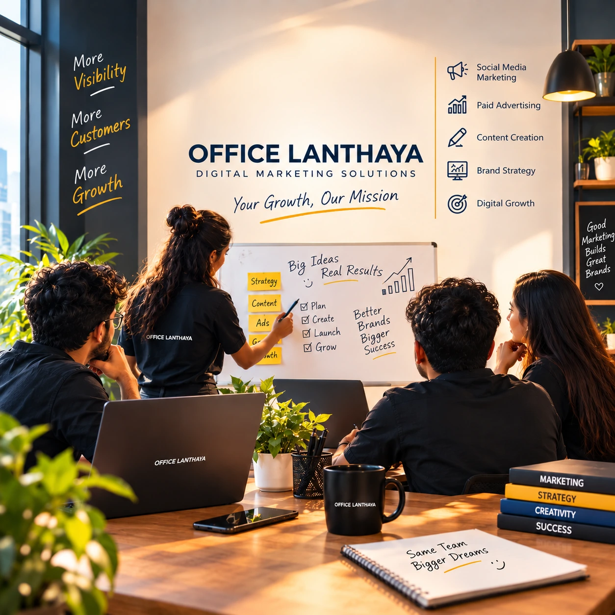 Office Lanthaya team working together